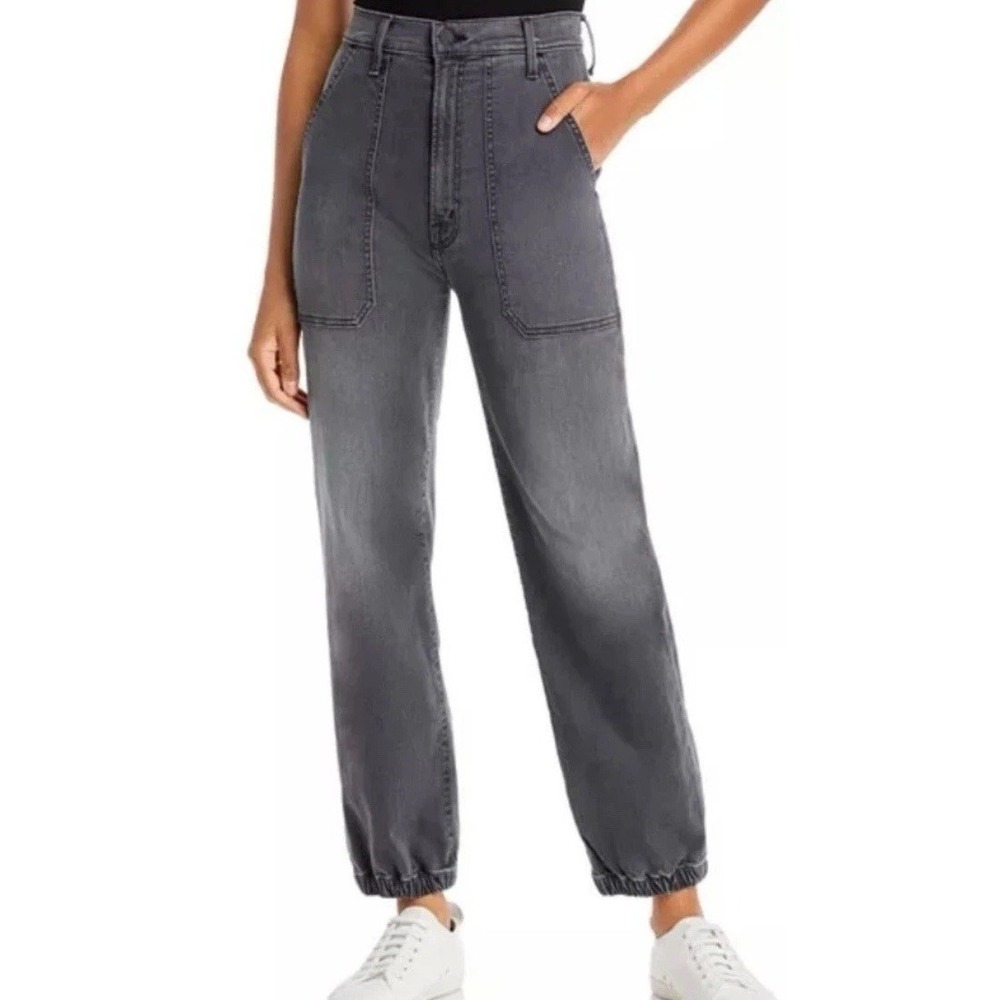 Mother Jeans The Wrapper Patch High Rise Gray Springy Ankle Womens Sz 27 (27x27)